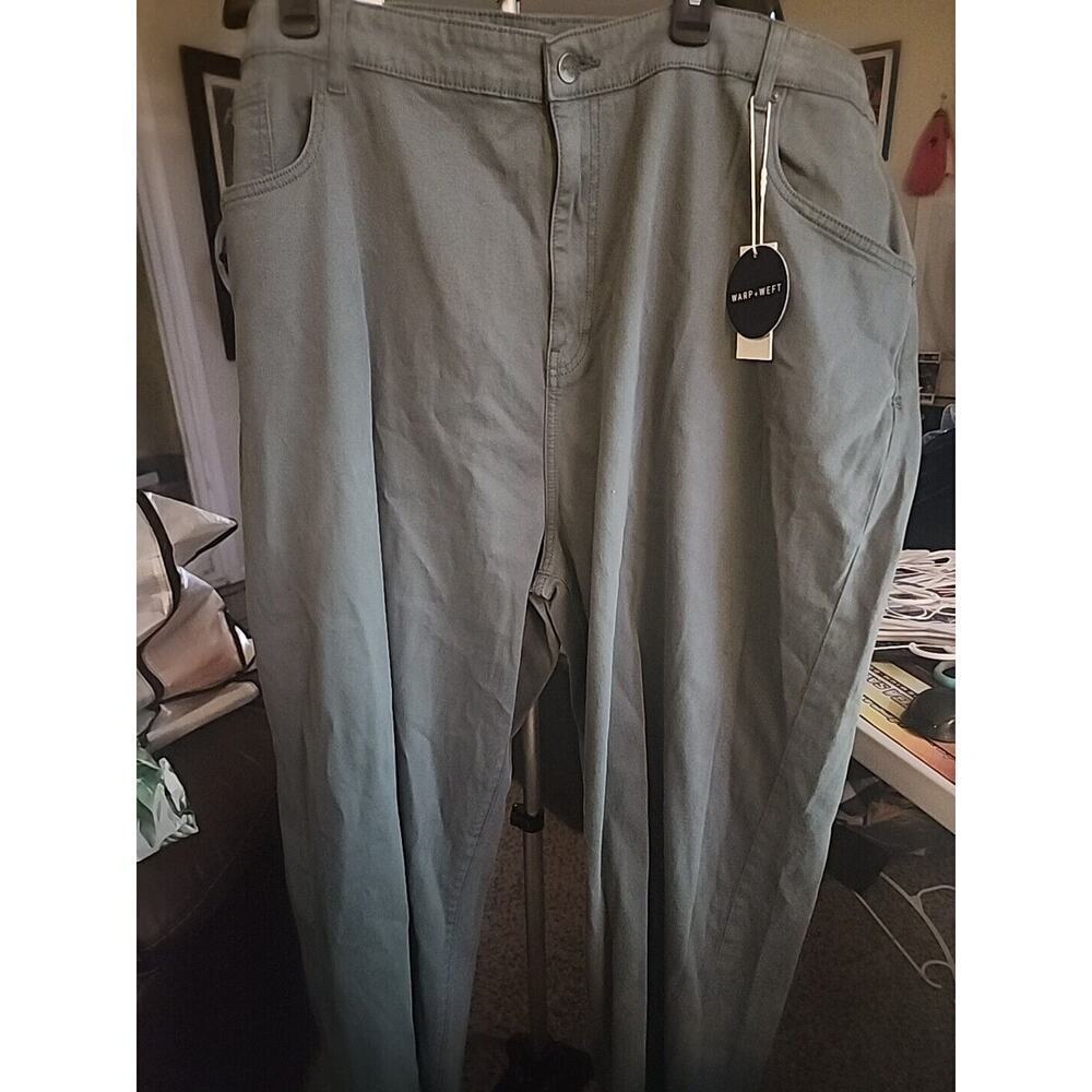 WARP + WEFT Dublin Relaxed Straight Olive Green Jeans Size 48x30 NWT‎ CR3 New